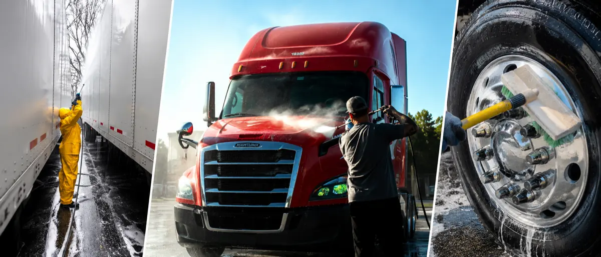 Fleet washing of commercial trucks