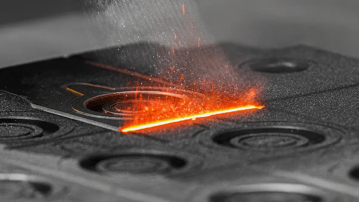 Laser rust removal on a machined mold plate